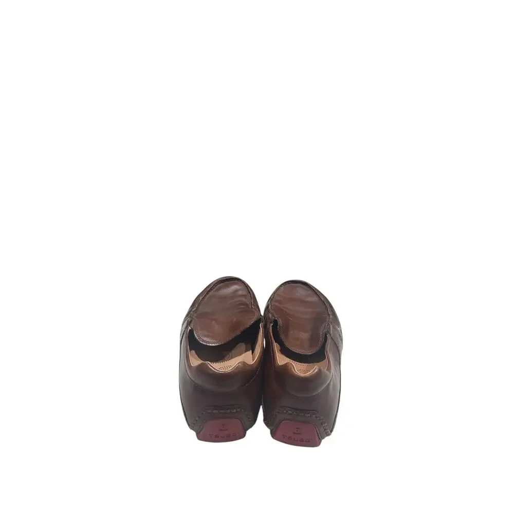 TSUBO Men’s Brown Leather Slip-On Loafers Moc Toe Comfort Shoes Size 11